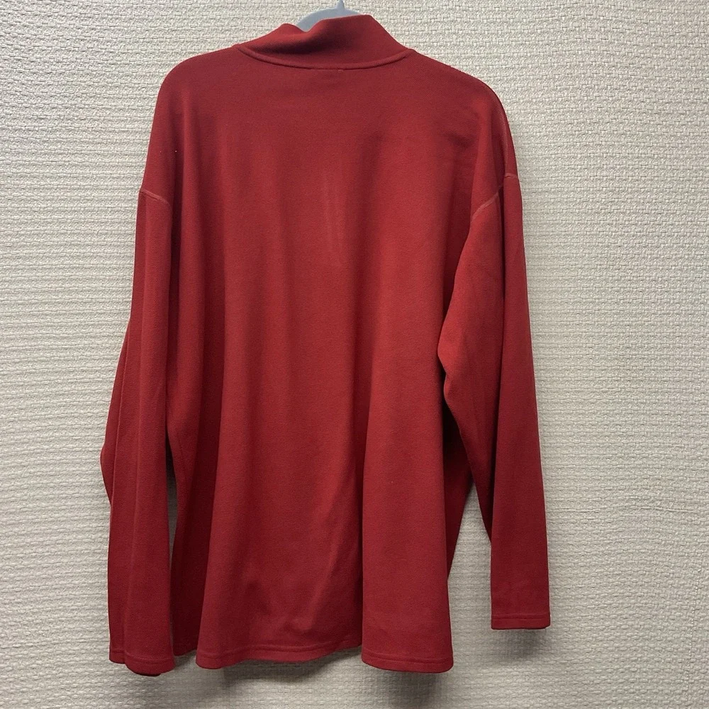 The North Face Pullover Mens 2XL Red Logo Collar  Quarter Zip Sweatshirt Outdoor